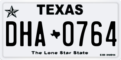 TX license plate DHA0764