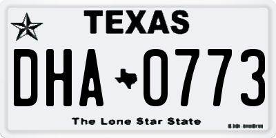 TX license plate DHA0773