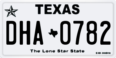 TX license plate DHA0782