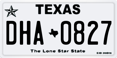 TX license plate DHA0827