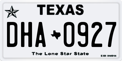 TX license plate DHA0927