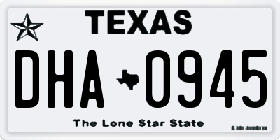 TX license plate DHA0945