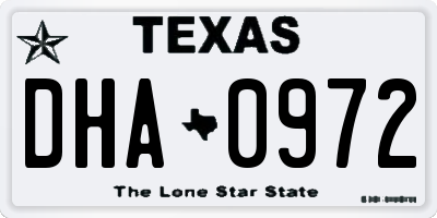 TX license plate DHA0972