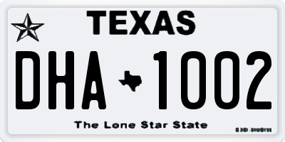 TX license plate DHA1002
