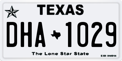 TX license plate DHA1029