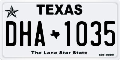 TX license plate DHA1035