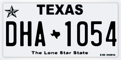 TX license plate DHA1054