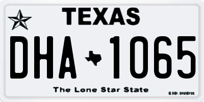 TX license plate DHA1065