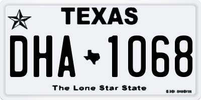 TX license plate DHA1068