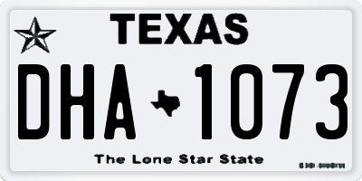 TX license plate DHA1073