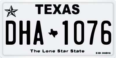 TX license plate DHA1076