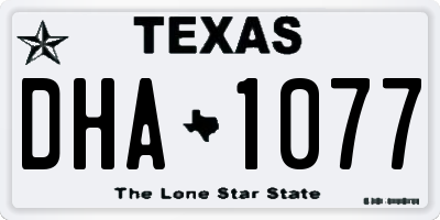 TX license plate DHA1077