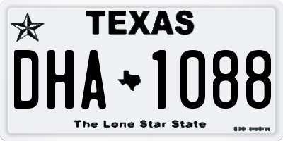 TX license plate DHA1088