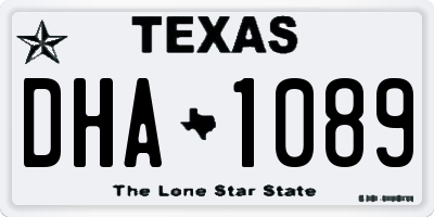 TX license plate DHA1089