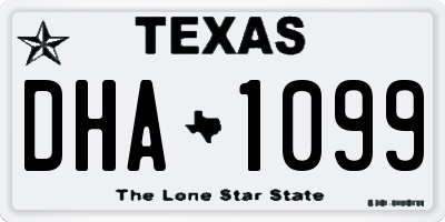 TX license plate DHA1099