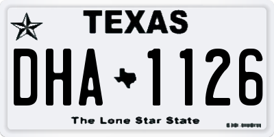 TX license plate DHA1126