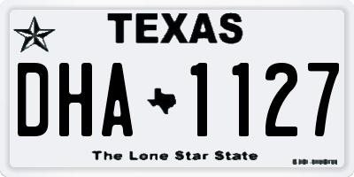 TX license plate DHA1127