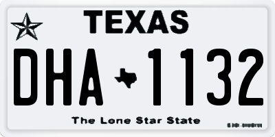 TX license plate DHA1132