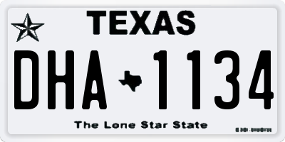 TX license plate DHA1134