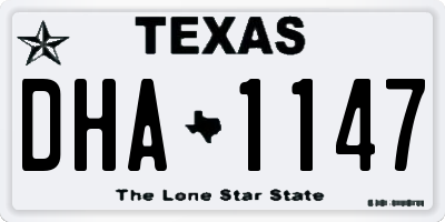 TX license plate DHA1147