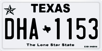 TX license plate DHA1153