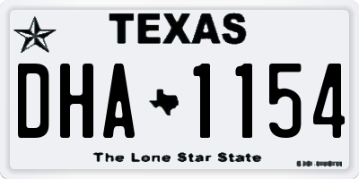 TX license plate DHA1154