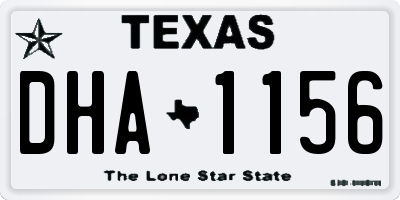TX license plate DHA1156