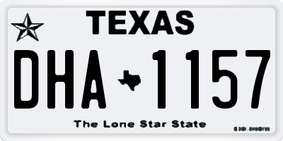 TX license plate DHA1157