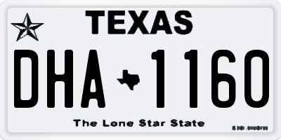 TX license plate DHA1160
