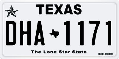 TX license plate DHA1171