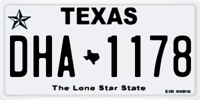 TX license plate DHA1178