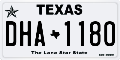 TX license plate DHA1180