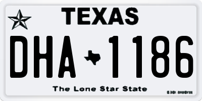 TX license plate DHA1186