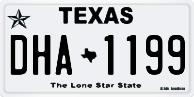TX license plate DHA1199
