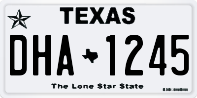 TX license plate DHA1245