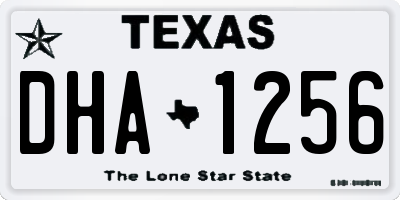 TX license plate DHA1256