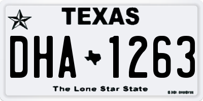 TX license plate DHA1263