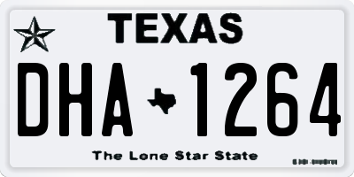 TX license plate DHA1264