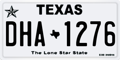TX license plate DHA1276
