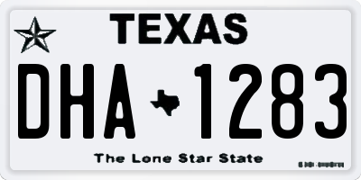 TX license plate DHA1283