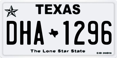 TX license plate DHA1296