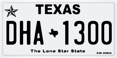 TX license plate DHA1300