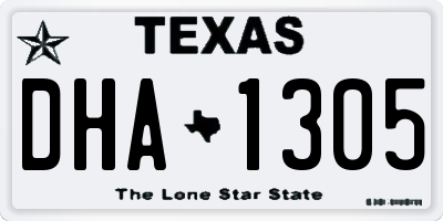 TX license plate DHA1305