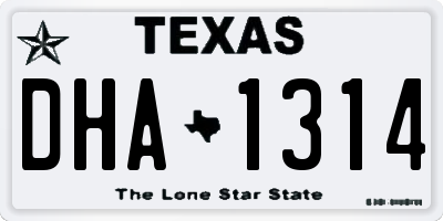 TX license plate DHA1314