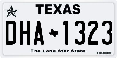 TX license plate DHA1323