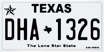 TX license plate DHA1326