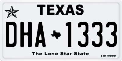 TX license plate DHA1333