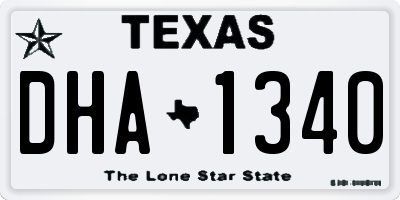 TX license plate DHA1340