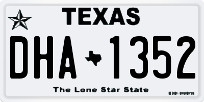 TX license plate DHA1352