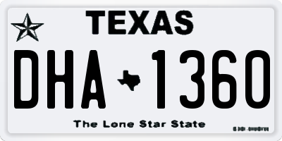 TX license plate DHA1360